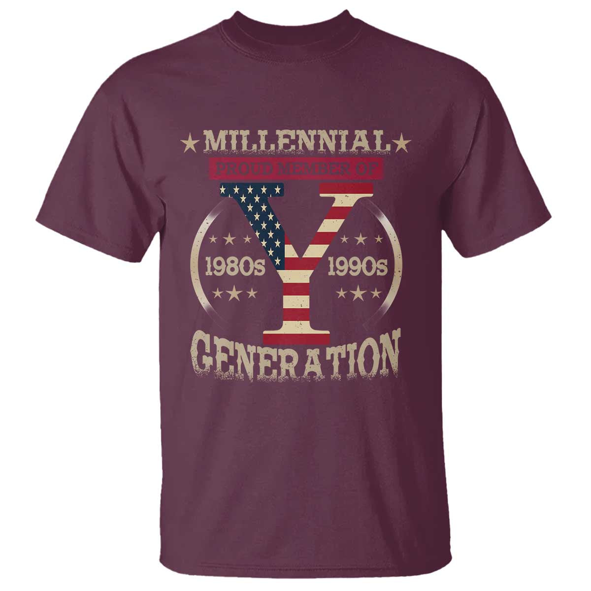 Funny Gen Y T Shirt Millennial proud Member Of Y Generation TS11 Maroon Print Your Wear