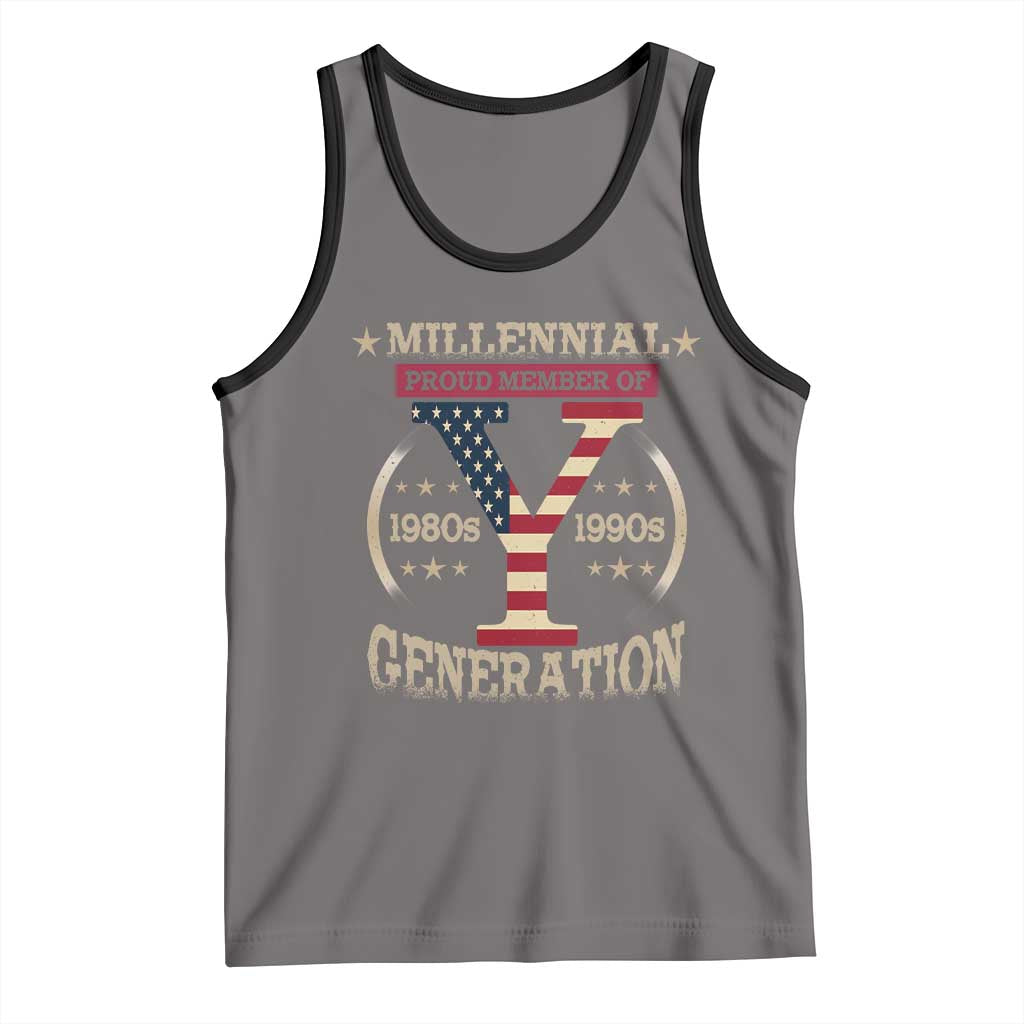 Funny Gen Y Tank Top Millennial proud Member Of Y Generation TS11 Deep Heather Black Print Your Wear