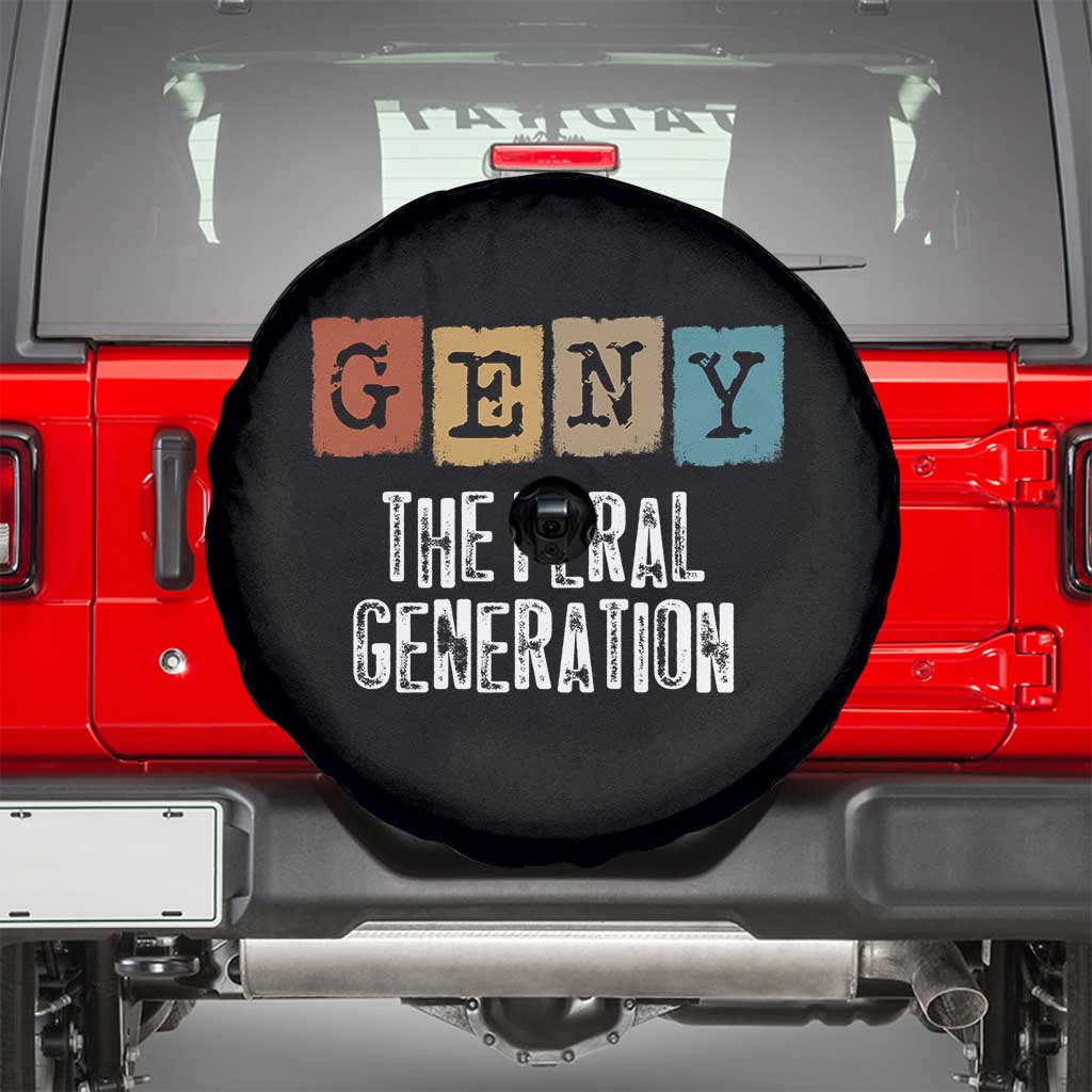 Funny Gen Y The Feral Generation Spare Tire Cover TS11 Black Print Your Wear