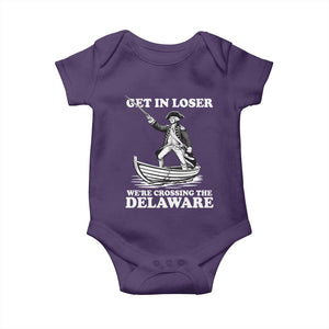 Funny George Washington 4th Of July Baby Onesie Funny Patriotic Get In Loser TS10 Purple Print Your Wear