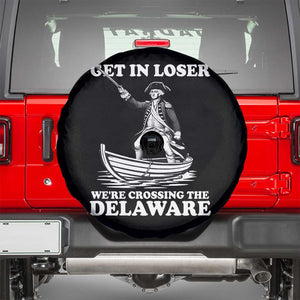 Funny George Washington 4th Of July Spare Tire Cover Funny Patriotic Get In Loser TS10 Black Print Your Wear