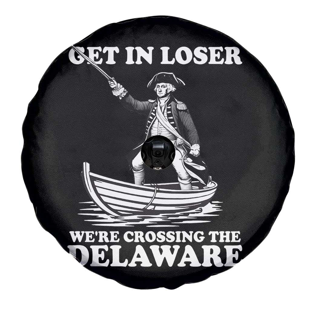Funny George Washington 4th Of July Spare Tire Cover Funny Patriotic Get In Loser TS10 Print Your Wear