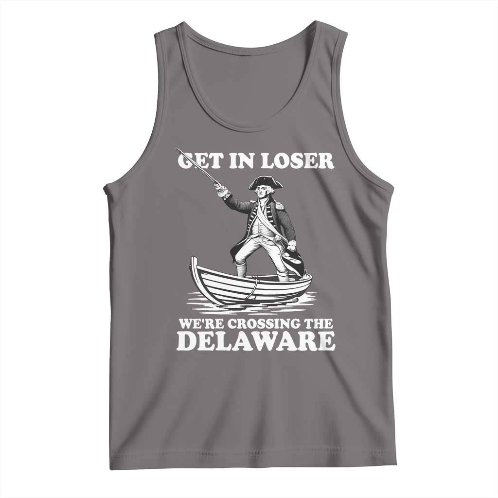 Funny George Washington 4th Of July Tank Top Funny Patriotic Get In Loser TS10 Deep Heather Print Your Wear
