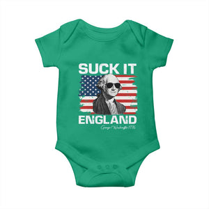 Funny George Washington Baby Onesie Suck It England Bold Patriotic 4th of July 1776 TS02 Irish Green Print Your Wear