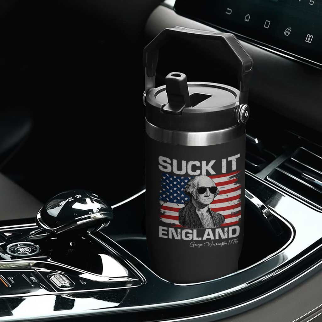 Funny George Washington Flip Straw Tumbler Suck It England Bold Patriotic 4th of July 1776 TS02 Print Your Wear