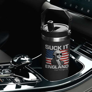 Funny George Washington Flip Straw Tumbler Suck It England Bold Patriotic 4th of July 1776 TS02 Print Your Wear