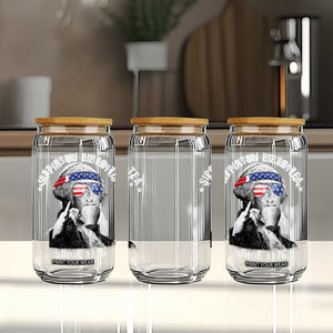 Funny George Washington Glass Can 4th Of July Sippin On Liber Tea Liberty American Flag 1776 TS10 Print Your Wear