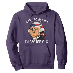 Funny George Washington Hoodie Handsome No Georgeous Patriotic 4th Of July Humor TS02 Purple Print Your Wear