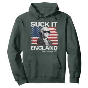 Funny George Washington Hoodie Suck It England Bold Patriotic 4th of July 1776 TS02 Dark Forest Green Print Your Wear