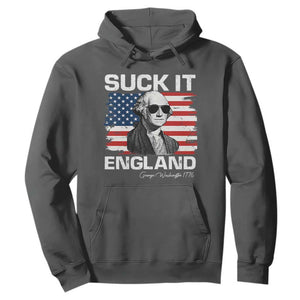 Funny George Washington Hoodie Suck It England Bold Patriotic 4th of July 1776 TS02 Dark Heather Print Your Wear