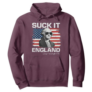 Funny George Washington Hoodie Suck It England Bold Patriotic 4th of July 1776 TS02 Maroon Print Your Wear