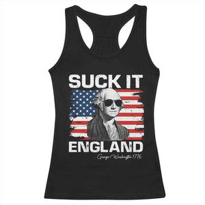 Funny George Washington Racerback Tank Top Suck It England Bold Patriotic 4th of July 1776 TS02 Black Print Your Wear