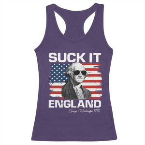 Funny George Washington Racerback Tank Top Suck It England Bold Patriotic 4th of July 1776 TS02 Purple Print Your Wear