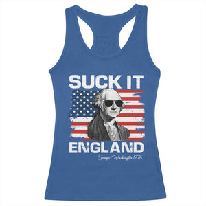 Funny George Washington Racerback Tank Top Suck It England Bold Patriotic 4th of July 1776 TS02 Royal Blue Print Your Wear