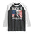 Funny George Washington Raglan Shirt Suck It England Bold Patriotic 4th of July 1776 TS02 Black White Print Your Wear