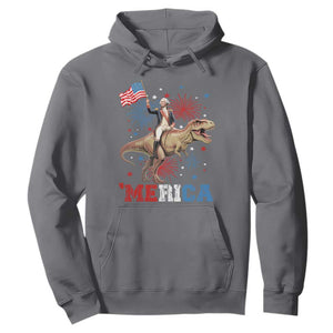 Funny George Washington Riding a Tyrannosaurus Rex 'Merica Hoodie American Flag TS11 Charcoal Print Your Wear