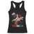 Funny George Washington Riding a Tyrannosaurus Rex 'Merica Racerback Tank Top American Flag TS11 Black Print Your Wear