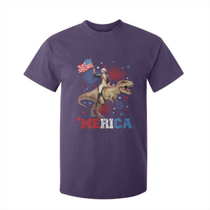 Funny George Washington Riding a Tyrannosaurus Rex 'Merica T Shirt For Kid American Flag TS11 Purple Print Your Wear