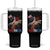Funny George Washington Riding a Tyrannosaurus Rex 'Merica Tumbler With Handle American Flag TS11 One Size: 40 oz Black Print Your Wear