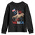 Funny George Washington Riding a Tyrannosaurus Rex 'Merica Youth Sweatshirt American Flag TS11 Black Print Your Wear