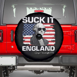 Funny George Washington Spare Tire Cover Suck It England Bold Patriotic 4th of July 1776 TS02 Black Print Your Wear
