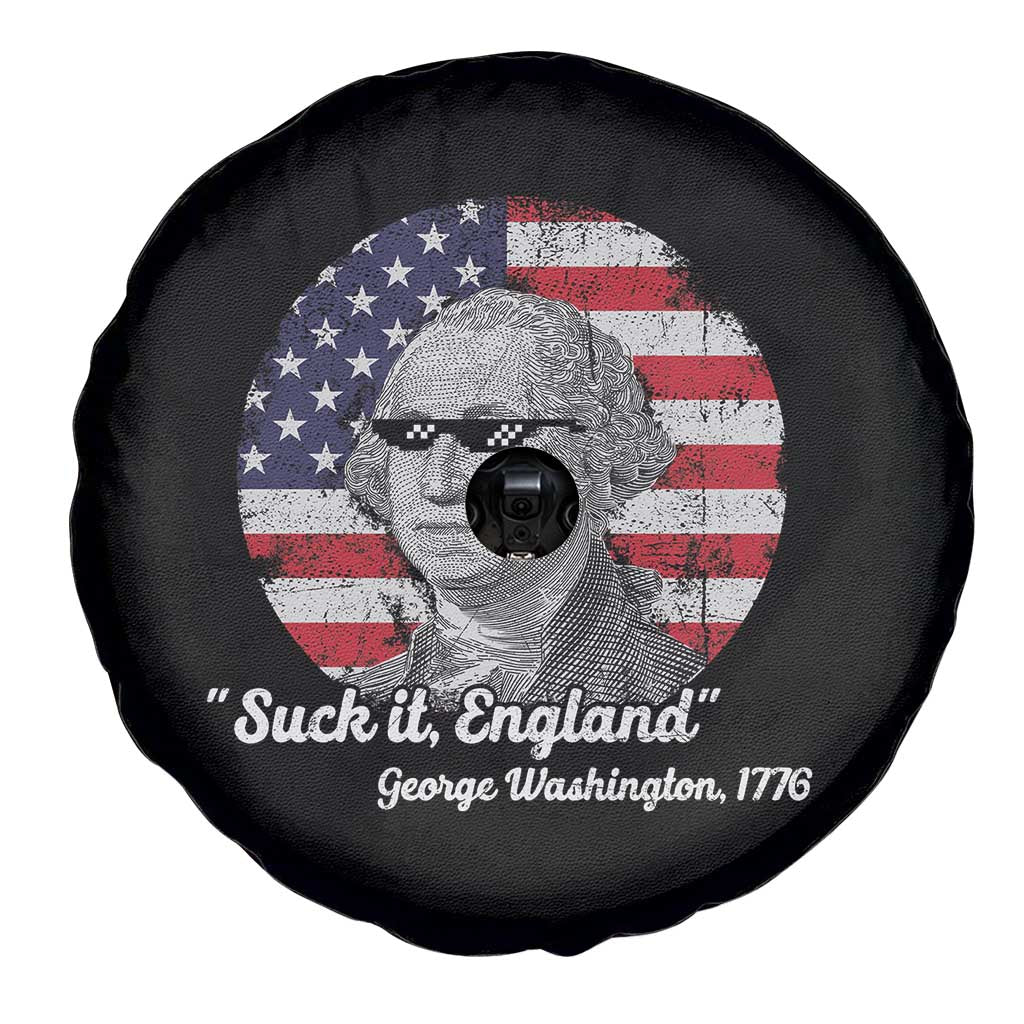 Funny George Washington Spare Tire Cover Suck it England Patriotic Saying 1776 4th of July US Flag TS02 Print Your Wear