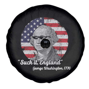 Funny George Washington Spare Tire Cover Suck it England Patriotic Saying 1776 4th of July US Flag TS02 Print Your Wear