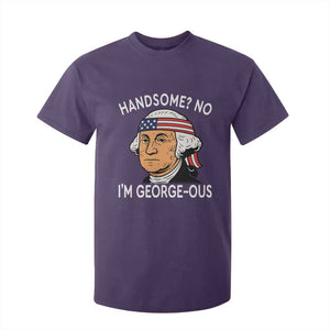 Funny George Washington T Shirt For Kid Handsome No Georgeous Patriotic 4th Of July Humor TS02 Purple Print Your Wear