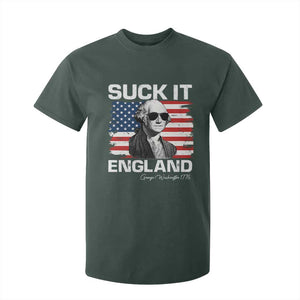 Funny George Washington T Shirt For Kid Suck It England Bold Patriotic 4th of July 1776 TS02 Dark Forest Green Print Your Wear