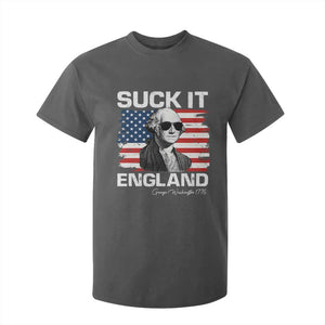 Funny George Washington T Shirt For Kid Suck It England Bold Patriotic 4th of July 1776 TS02 Dark Heather Print Your Wear