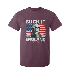 Funny George Washington T Shirt For Kid Suck It England Bold Patriotic 4th of July 1776 TS02 Maroon Print Your Wear