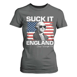Funny George Washington T Shirt For Women Suck It England Bold Patriotic 4th of July 1776 TS02 Dark Heather Print Your Wear