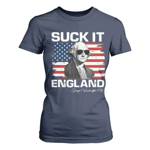Funny George Washington T Shirt For Women Suck It England Bold Patriotic 4th of July 1776 TS02 Navy Print Your Wear
