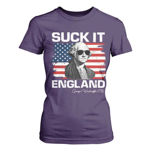 Funny George Washington T Shirt For Women Suck It England Bold Patriotic 4th of July 1776 TS02 Purple Print Your Wear
