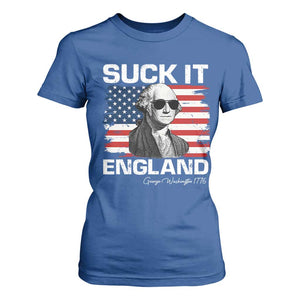 Funny George Washington T Shirt For Women Suck It England Bold Patriotic 4th of July 1776 TS02 Royal Blue Print Your Wear