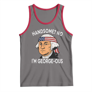 Funny George Washington Tank Top Handsome No Georgeous Patriotic 4th Of July Humor TS02 Deep Heather Red Print Your Wear