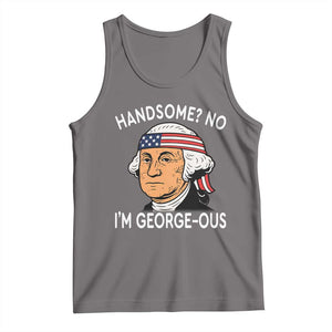Funny George Washington Tank Top Handsome No Georgeous Patriotic 4th Of July Humor TS02 Deep Heather Print Your Wear