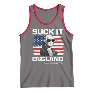 Funny George Washington Tank Top Suck It England Bold Patriotic 4th of July 1776 TS02 Deep Heather Red Print Your Wear
