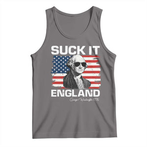 Funny George Washington Tank Top Suck It England Bold Patriotic 4th of July 1776 TS02 Deep Heather Print Your Wear