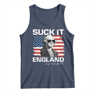 Funny George Washington Tank Top Suck It England Bold Patriotic 4th of July 1776 TS02 Navy Print Your Wear