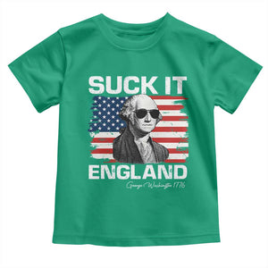 Funny George Washington Toddler T Shirt Suck It England Bold Patriotic 4th of July 1776 TS02 Irish Green Print Your Wear