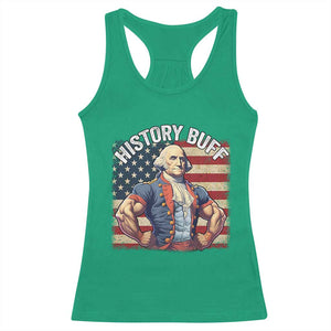 Funny George Washington Weightlifting History Buff Racerback Tank Top 4th of July Patriotic TS11 Irish Green Print Your Wear