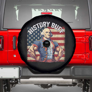Funny George Washington Weightlifting History Buff Spare Tire Cover 4th of July Patriotic TS11 Black Print Your Wear