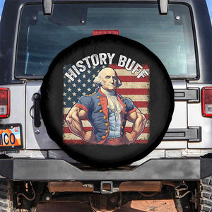 Funny George Washington Weightlifting History Buff Spare Tire Cover 4th of July Patriotic TS11 No hole Black Print Your Wear