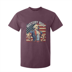Funny George Washington Weightlifting History Buff T Shirt For Kid 4th of July Patriotic TS11 Maroon Print Your Wear