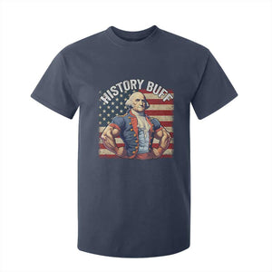 Funny George Washington Weightlifting History Buff T Shirt For Kid 4th of July Patriotic TS11 Navy Print Your Wear