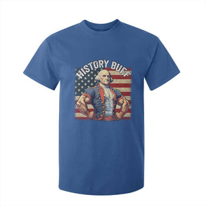 Funny George Washington Weightlifting History Buff T Shirt For Kid 4th of July Patriotic TS11 Royal Blue Print Your Wear
