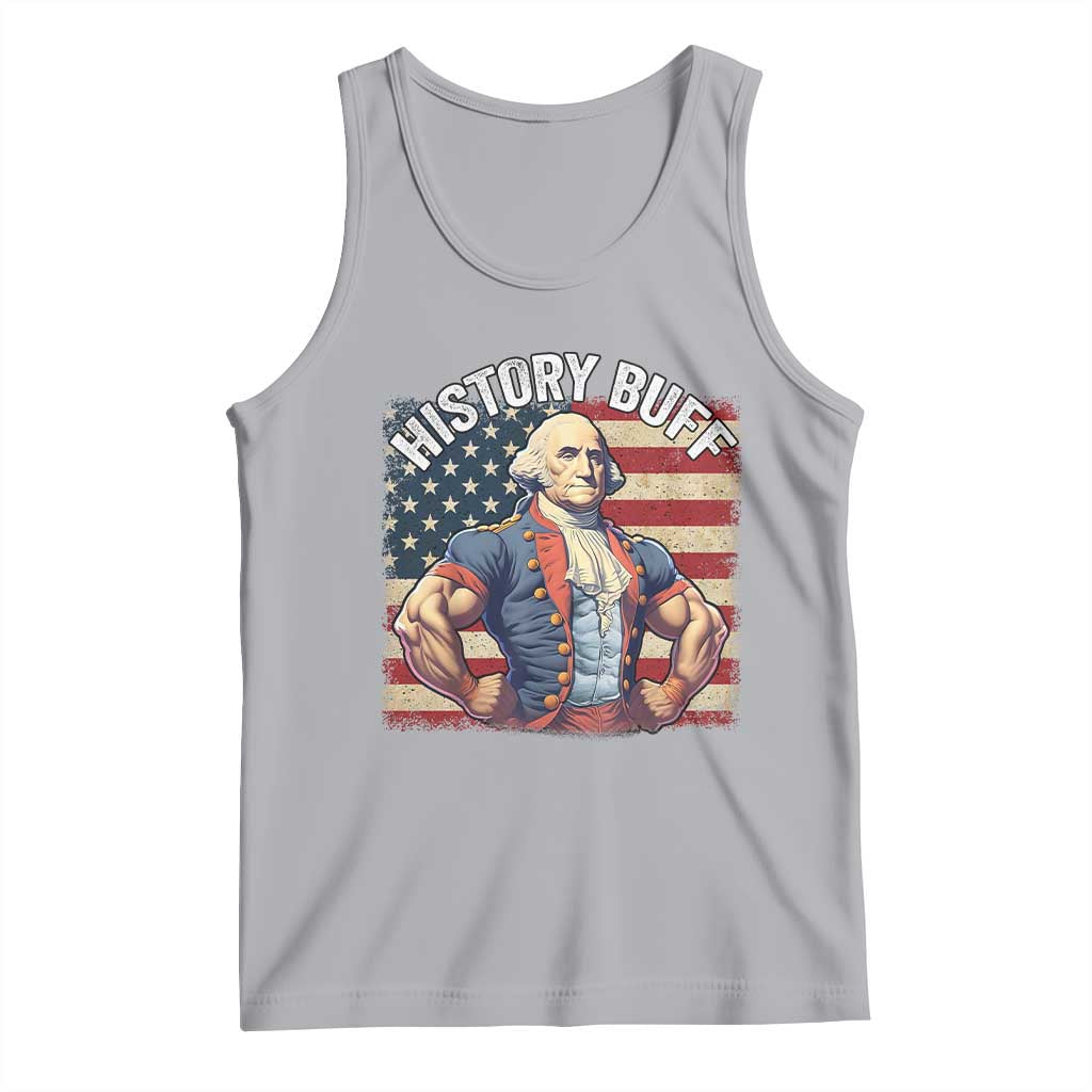 Funny George Washington Weightlifting History Buff Tank Top 4th of July Patriotic TS11 Athletic Heather Print Your Wear