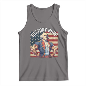 Funny George Washington Weightlifting History Buff Tank Top 4th of July Patriotic TS11 Deep Heather Print Your Wear