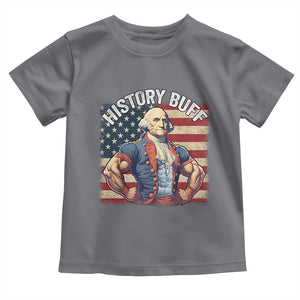 Funny George Washington Weightlifting History Buff Toddler T Shirt 4th of July Patriotic TS11 Charcoal Print Your Wear